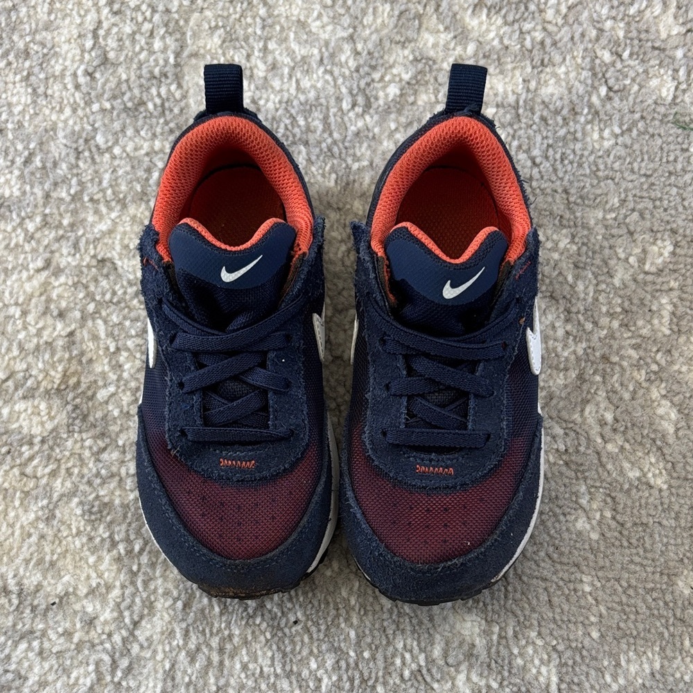 Nike Kids Navy and Orange Sneakers - Picture 3 of 5